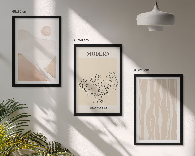 Lot de 3 tableaux pour salon Formes abstraites et couleurs