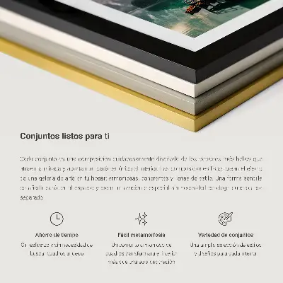 Lot de 3 tableaux pour salon au design minimaliste aux motifs de lignes et vagues pastel