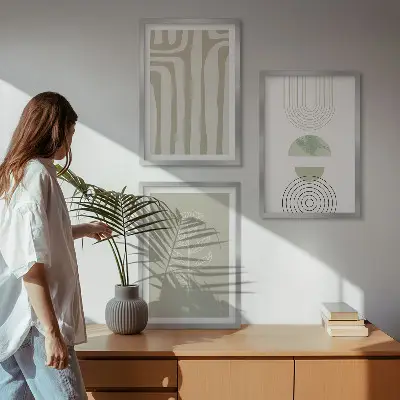 Cadre photo mural avec motifs géométriques végétaux