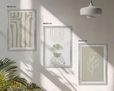 Cadre photo mural avec motifs géométriques végétaux