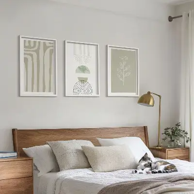 Cadre photo mural avec motifs géométriques végétaux