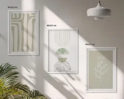 Cadre photo mural avec motifs géométriques végétaux