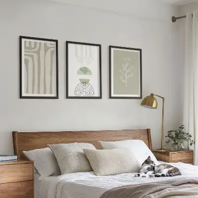 Cadre photo mural avec motifs géométriques végétaux