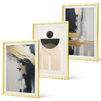 Lot de 3 tableaux pour salon Élégance de la géométrie abstraite