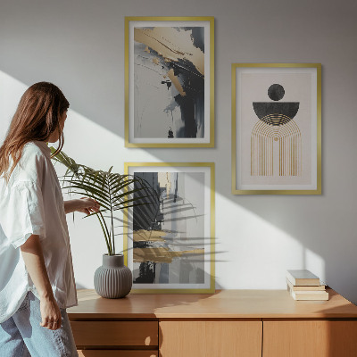 Lot de 3 tableaux pour salon Élégance de la géométrie abstraite