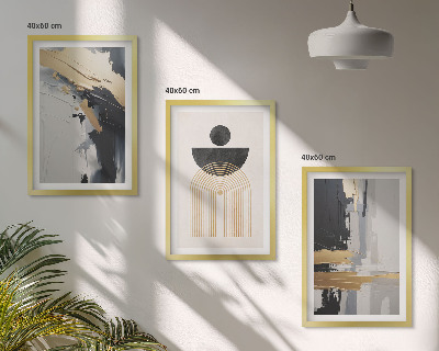 Lot de 3 tableaux pour salon Élégance de la géométrie abstraite