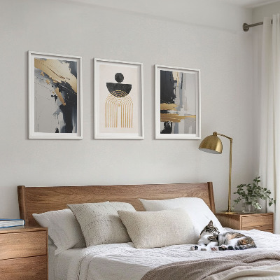 Lot de 3 tableaux pour salon Élégance de la géométrie abstraite
