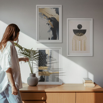 Lot de 3 tableaux pour salon Élégance de la géométrie abstraite