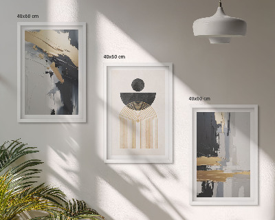 Lot de 3 tableaux pour salon Élégance de la géométrie abstraite