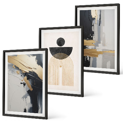 Lot de 3 tableaux pour salon Élégance de la géométrie abstraite