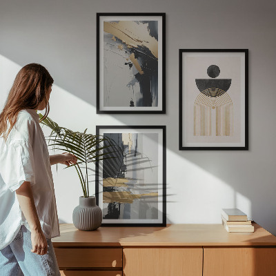 Lot de 3 tableaux pour salon Élégance de la géométrie abstraite