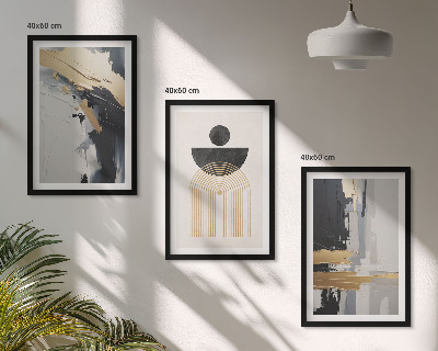 Lot de 3 tableaux pour salon Élégance de la géométrie abstraite