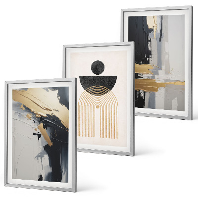 Lot de 3 tableaux pour salon Élégance de la géométrie abstraite