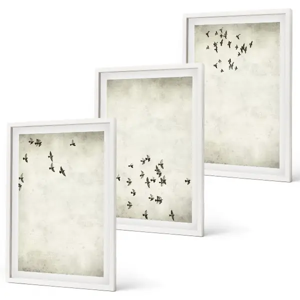 Cadre photo mural peinture minimaliste avec un oiseau