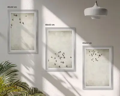 Cadre photo mural peinture minimaliste avec un oiseau