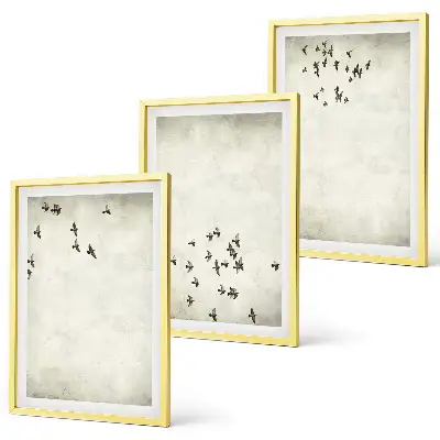 Cadre photo mural peinture minimaliste avec un oiseau
