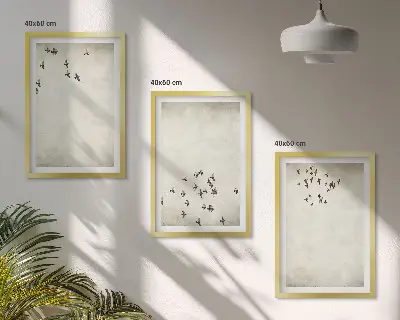 Cadre photo mural peinture minimaliste avec un oiseau