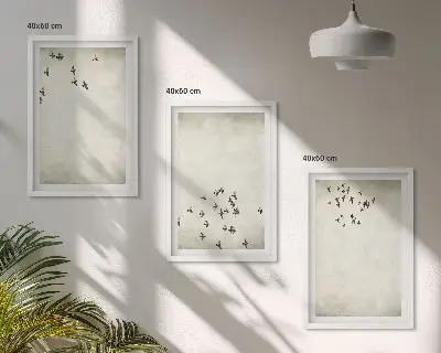 Cadre photo mural peinture minimaliste avec un oiseau