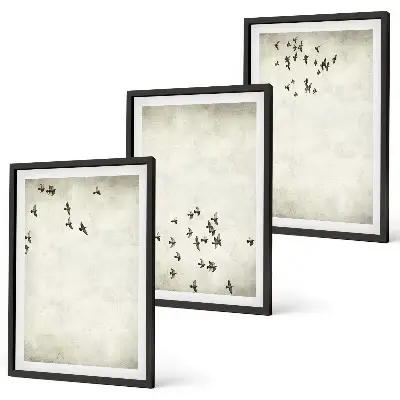 Cadre photo mural peinture minimaliste avec un oiseau