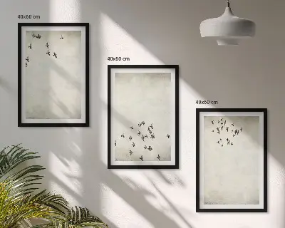 Cadre photo mural peinture minimaliste avec un oiseau