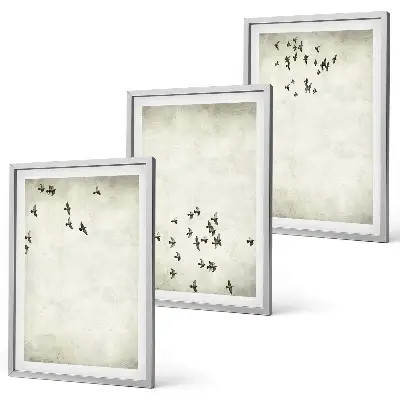 Cadre photo mural peinture minimaliste avec un oiseau