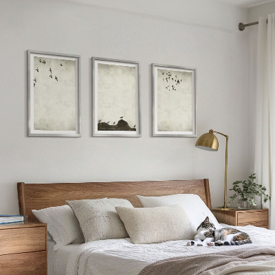 Lot de 3 tableaux pour salon Minimalisme des oiseaux volants