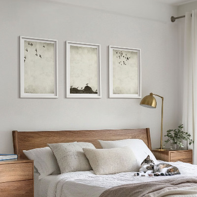 Lot de 3 tableaux pour salon Minimalisme des oiseaux volants