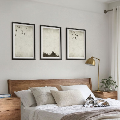 Lot de 3 tableaux pour salon Minimalisme des oiseaux volants