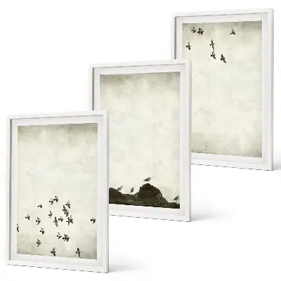 Cadre photo mural oiseaux en vol au style minimaliste