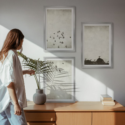 Cadre photo mural Oiseaux en vol style minimaliste