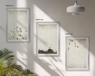 Cadre photo mural oiseaux en vol au style minimaliste
