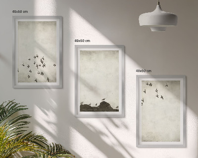 Cadre photo mural Oiseaux en vol style minimaliste