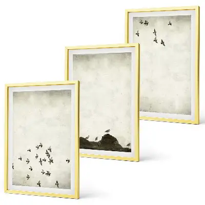 Cadre photo mural oiseaux en vol au style minimaliste