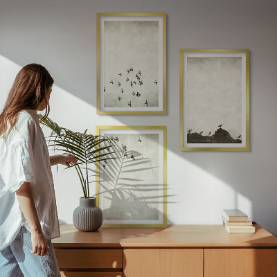 Cadre photo mural Oiseaux en vol style minimaliste
