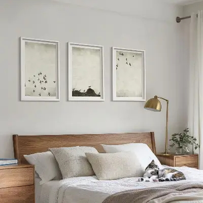 Cadre photo mural oiseaux en vol au style minimaliste