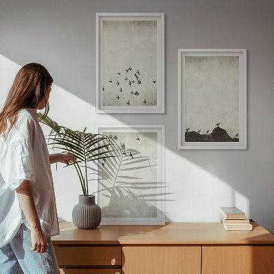 Cadre photo mural Oiseaux en vol style minimaliste