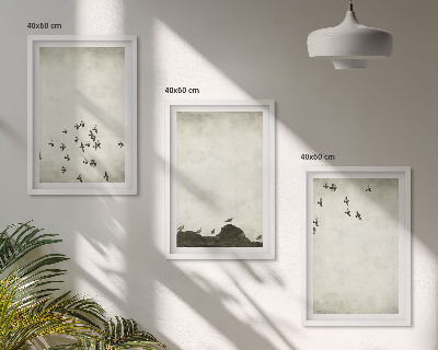 Cadre photo mural Oiseaux en vol style minimaliste