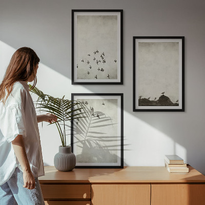 Cadre photo mural Oiseaux en vol style minimaliste