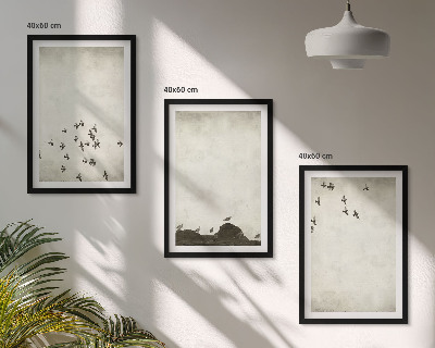 Cadre photo mural Oiseaux en vol style minimaliste