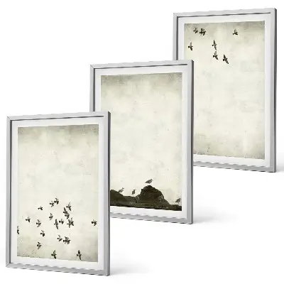 Cadre photo mural oiseaux en vol au style minimaliste