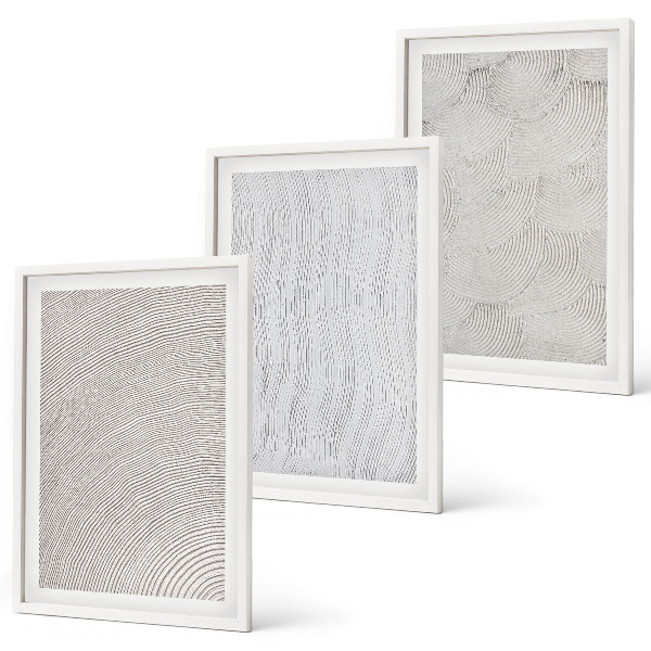 Lot de 3 tableaux pour salon Structures géométriques des motifs de sable