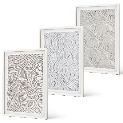 Lot de 3 tableaux pour salon Structures géométriques des motifs de sable