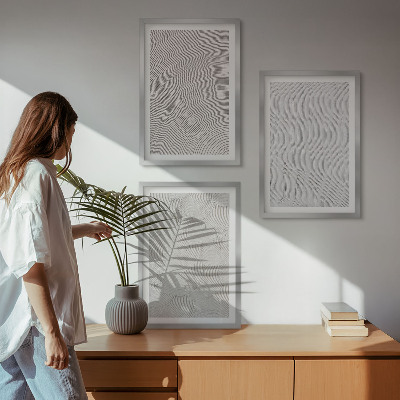 Lot de 3 tableaux pour salon Structures géométriques des motifs de sable