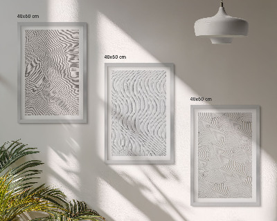 Lot de 3 tableaux pour salon Structures géométriques des motifs de sable