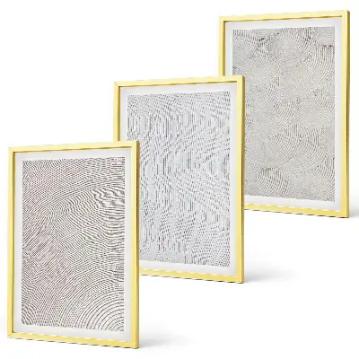 Lot de 3 tableaux pour salon motifs de sable aux structures géométriques
