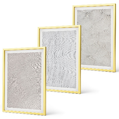 Lot de 3 tableaux pour salon Structures géométriques des motifs de sable