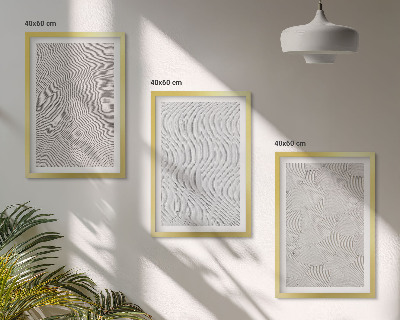 Lot de 3 tableaux pour salon Structures géométriques des motifs de sable
