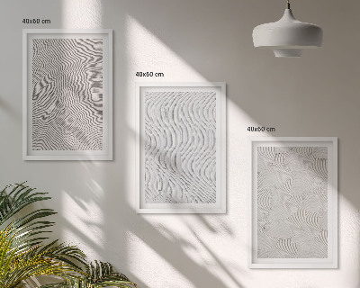 Lot de 3 tableaux pour salon Structures géométriques des motifs de sable