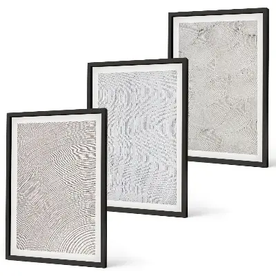 Lot de 3 tableaux pour salon motifs de sable aux structures géométriques