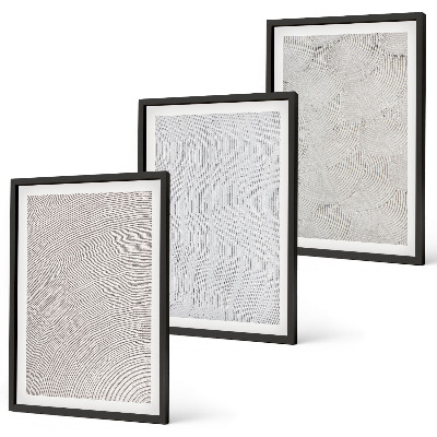 Lot de 3 tableaux pour salon Structures géométriques des motifs de sable